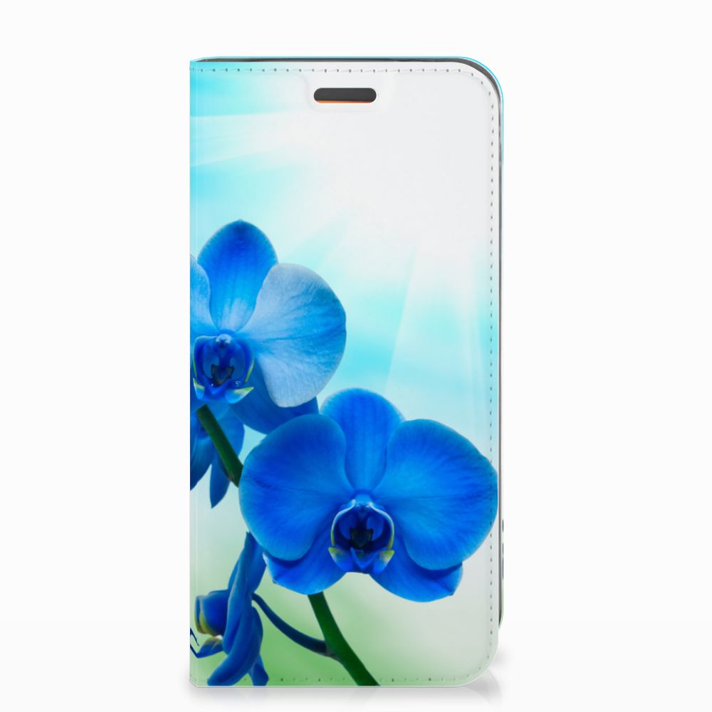 Motorola Moto E5 Play Standcase Hoesje Design Orchidee Blauw