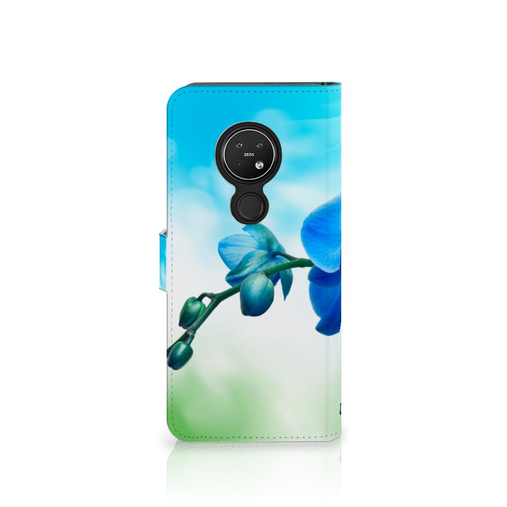 Nokia 7.2 | Nokia 6.2 Hoesje Orchidee Blauw - Cadeau voor je Moeder