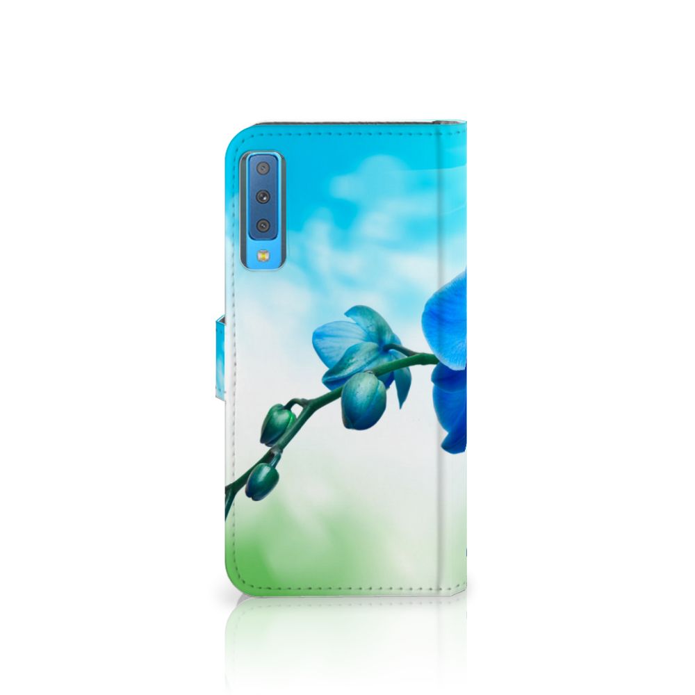 Samsung Galaxy A7 (2018) Hoesje Orchidee Blauw - Cadeau voor je Moeder
