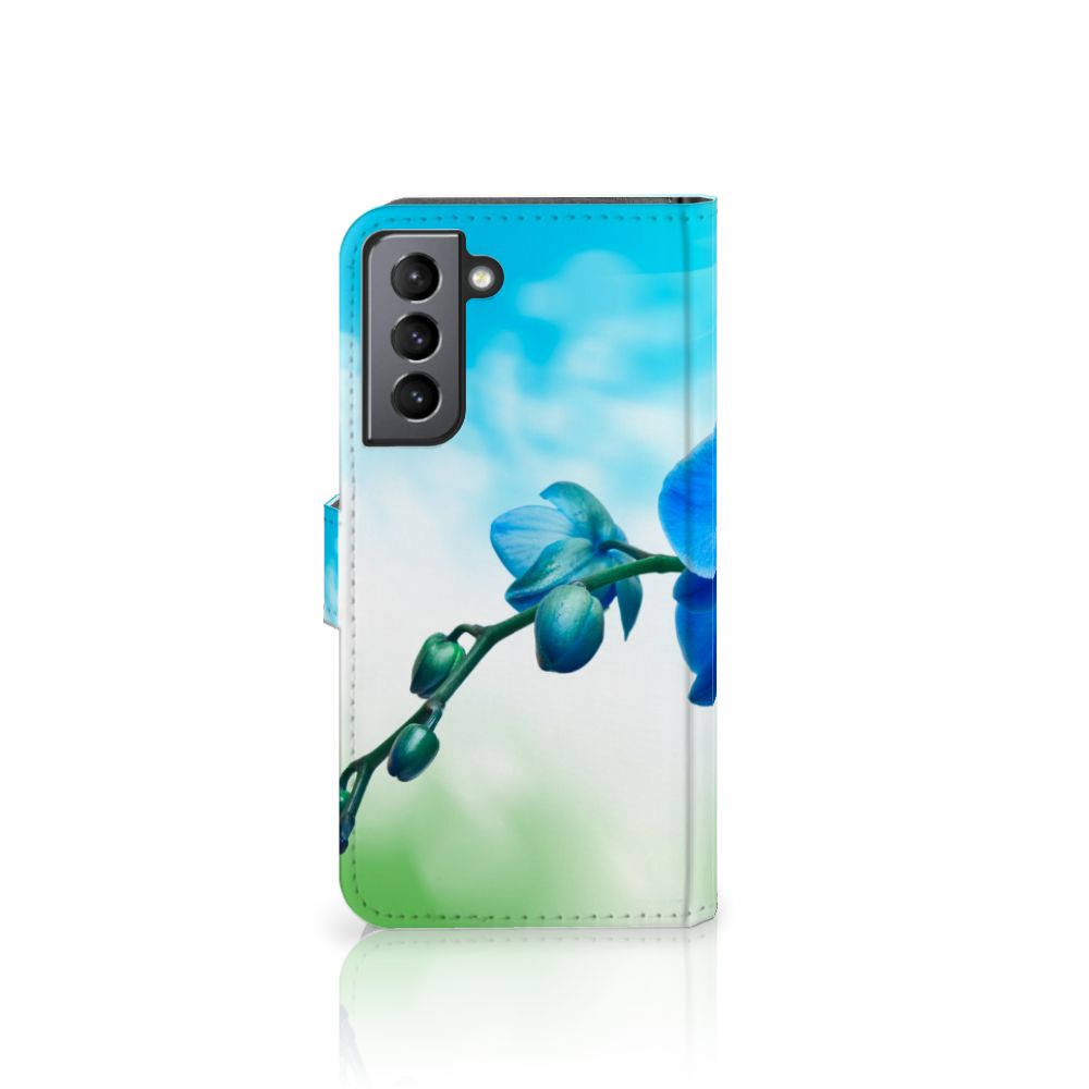 Samsung Galaxy S21 FE Hoesje Orchidee Blauw - Cadeau voor je Moeder