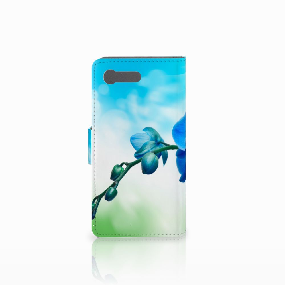 Sony Xperia X Compact Hoesje Orchidee Blauw - Cadeau voor je Moeder