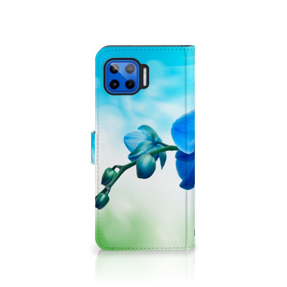 Motorola Moto G 5G Plus Hoesje Orchidee Blauw - Cadeau voor je Moeder