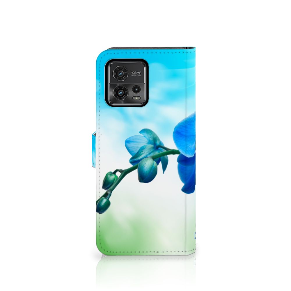 Motorola Moto G72 Hoesje Orchidee Blauw - Cadeau voor je Moeder