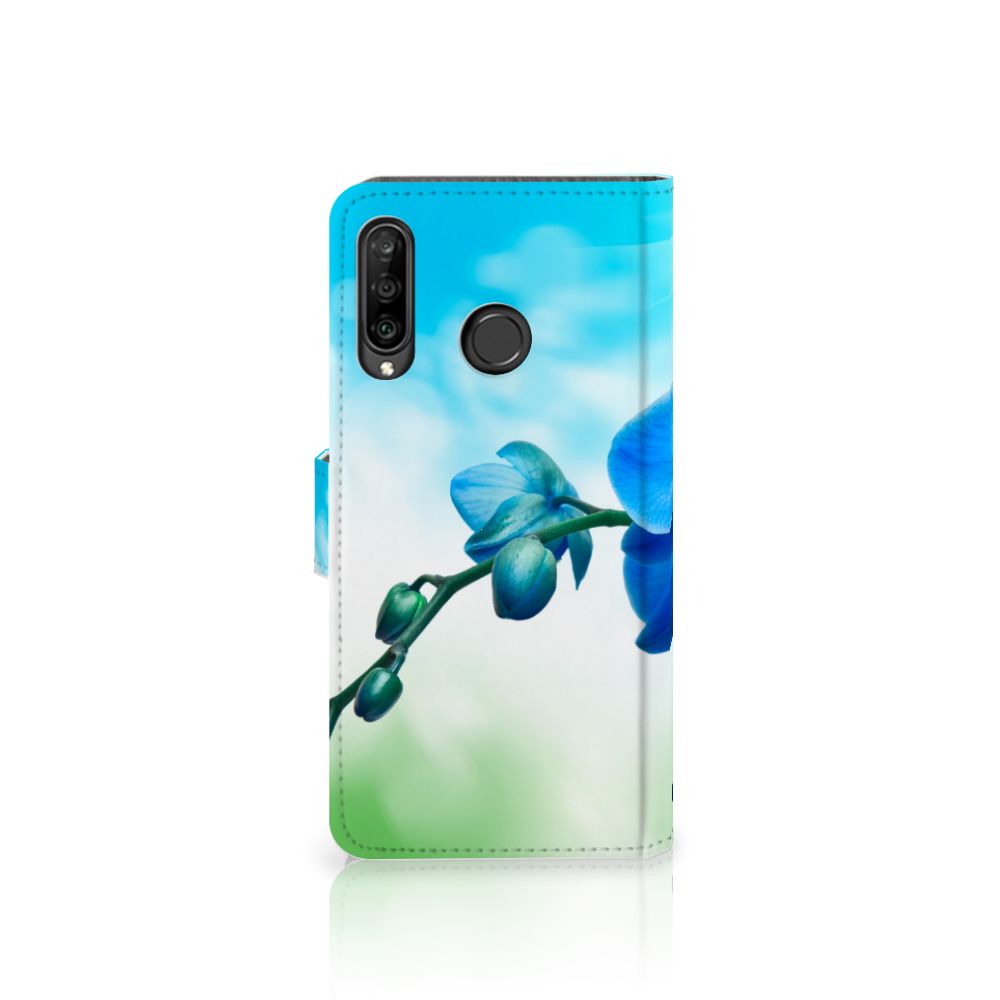 Huawei P30 Lite (2020) Hoesje Orchidee Blauw - Cadeau voor je Moeder
