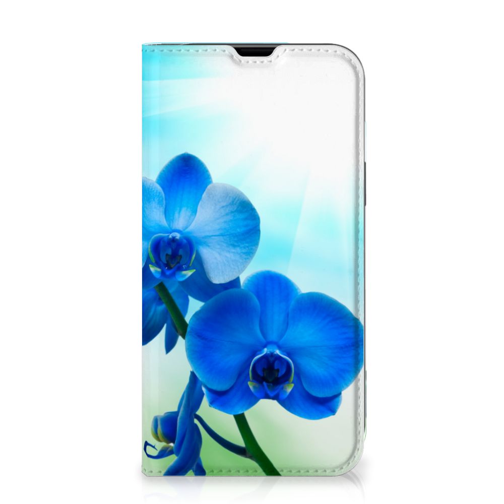 iPhone 13 Smart Cover Orchidee Blauw Cadeau voor je Moeder
