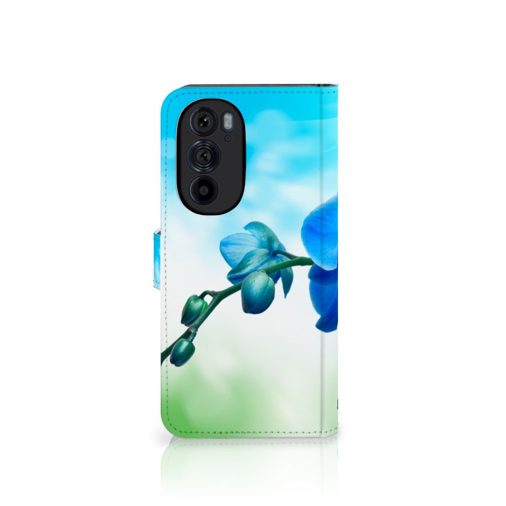 Motorola Edge 30 Pro Hoesje Orchidee Blauw - Cadeau voor je Moeder