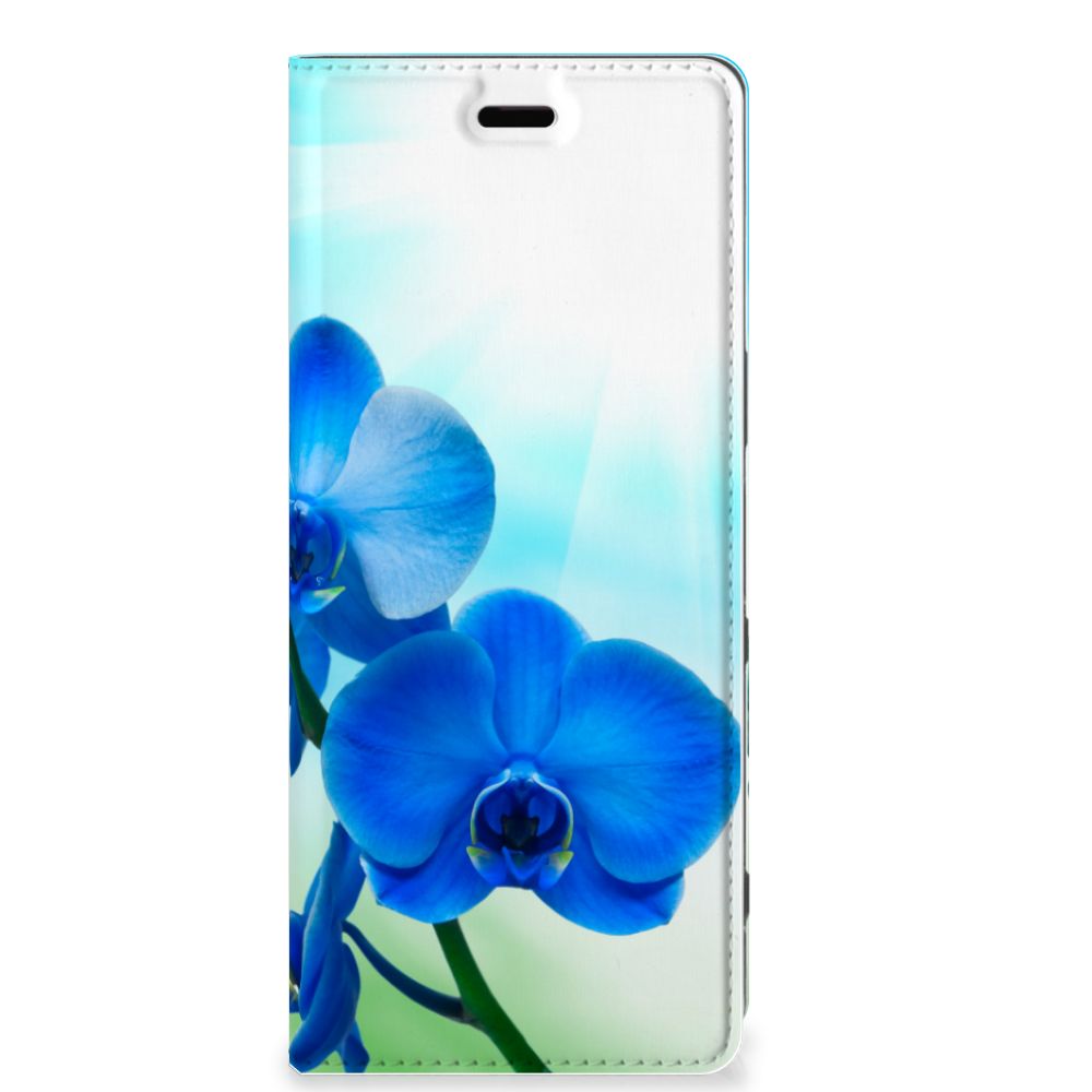 Sony Xperia 5 Smart Cover Orchidee Blauw - Cadeau voor je Moeder