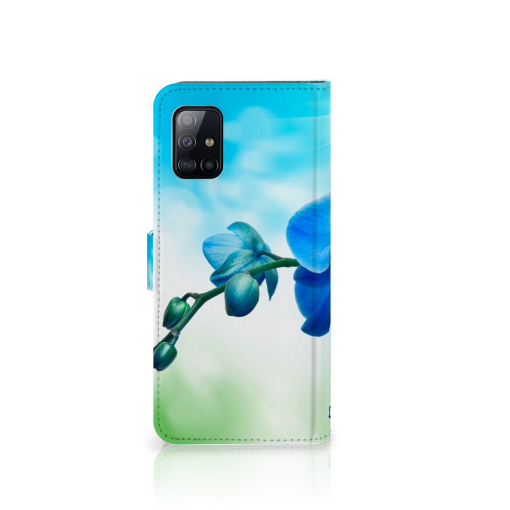 Samsung Galaxy A71 Hoesje Orchidee Blauw - Cadeau voor je Moeder