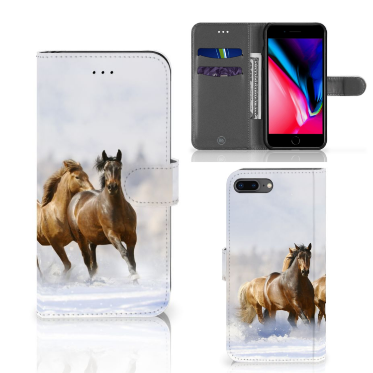 Apple iPhone 7 Plus Uniek Design Telefoonhoesje Paarden