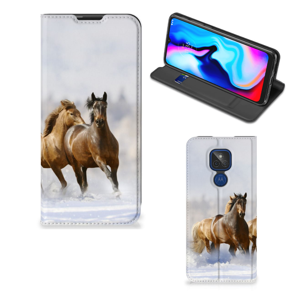 Motorola Moto G9 Play Hoesje maken Paarden