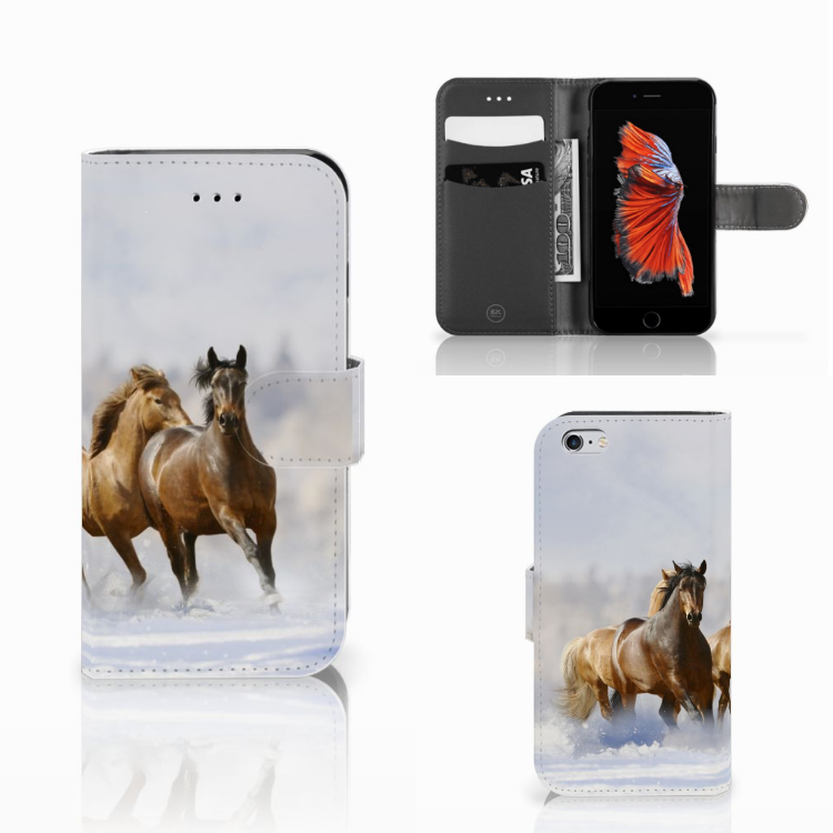 Apple iPhone 6 | 6s Telefoonhoesje met Pasjes Paarden