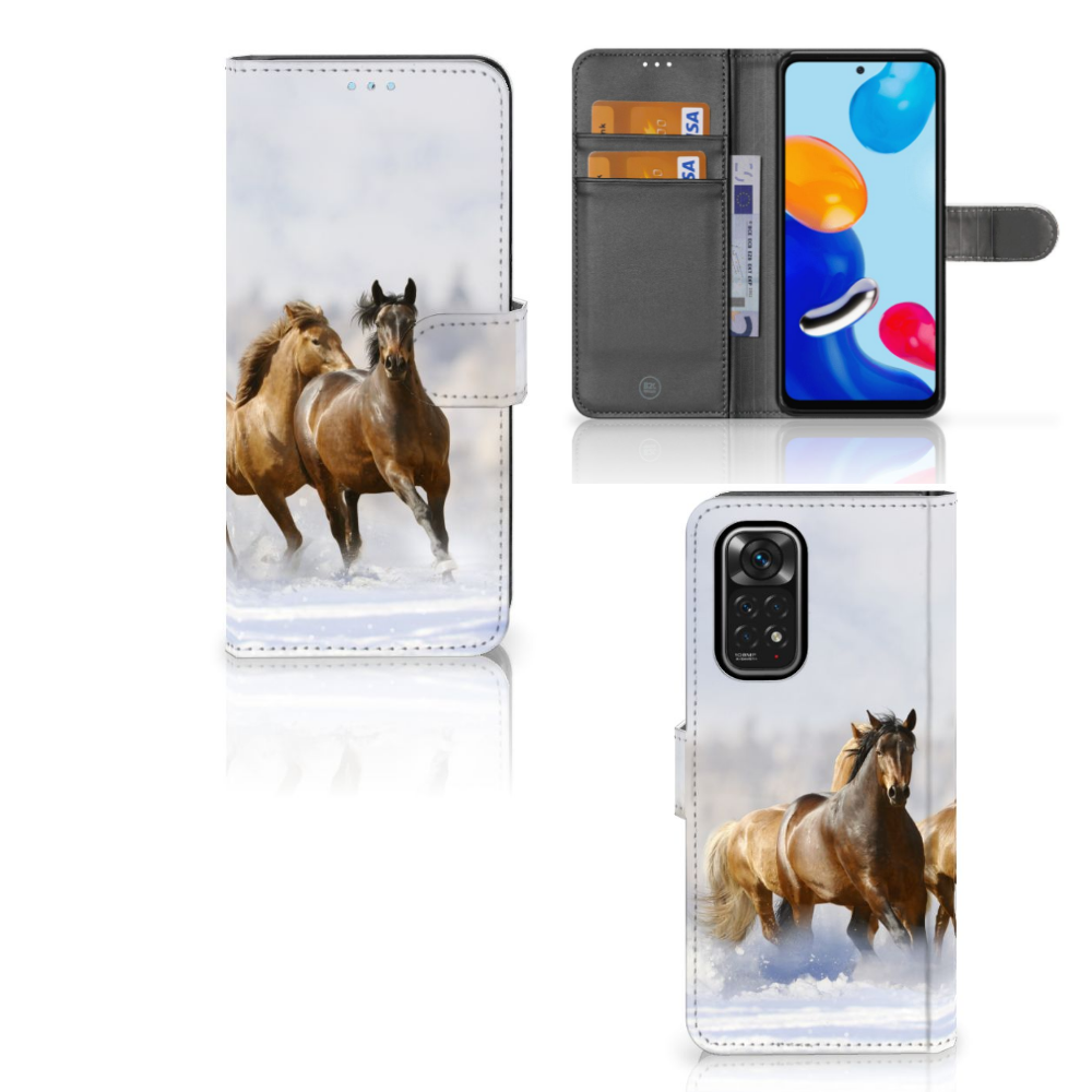 Xiaomi Redmi Note 11/11S Telefoonhoesje met Pasjes Paarden