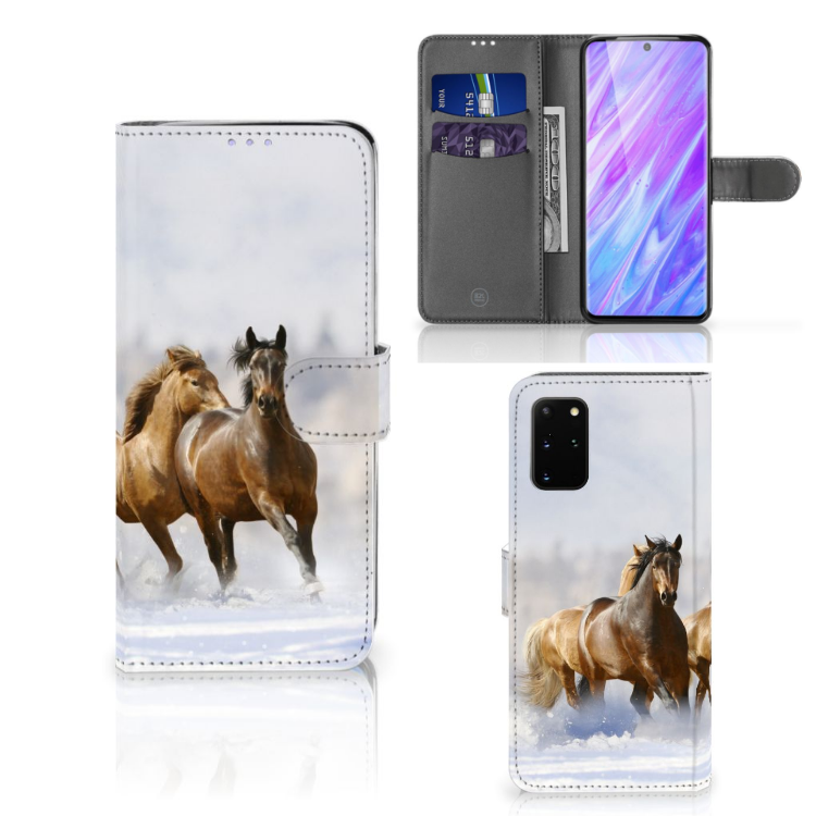 Samsung Galaxy S20 Plus Telefoonhoesje met Pasjes Paarden