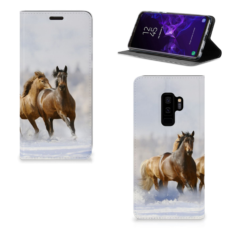 Samsung Galaxy S9 Plus Uniek Standcase Hoesje Paarden