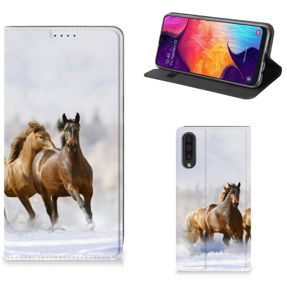 Samsung Galaxy A50 Uniek Standcase Hoesje Paarden