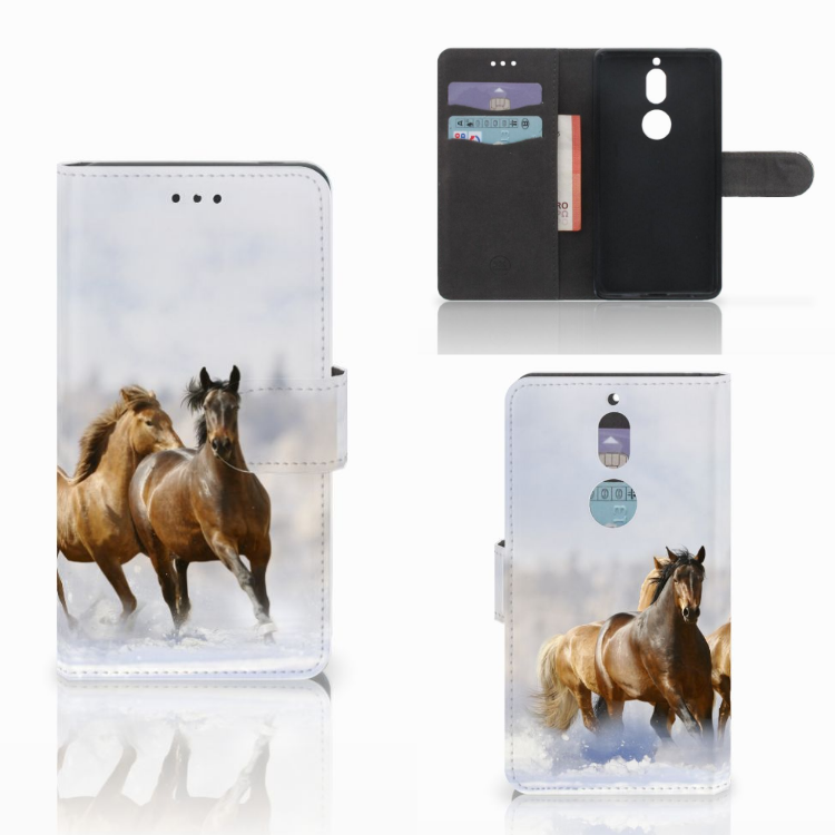Nokia 7 Telefoonhoesje met Pasjes Paarden