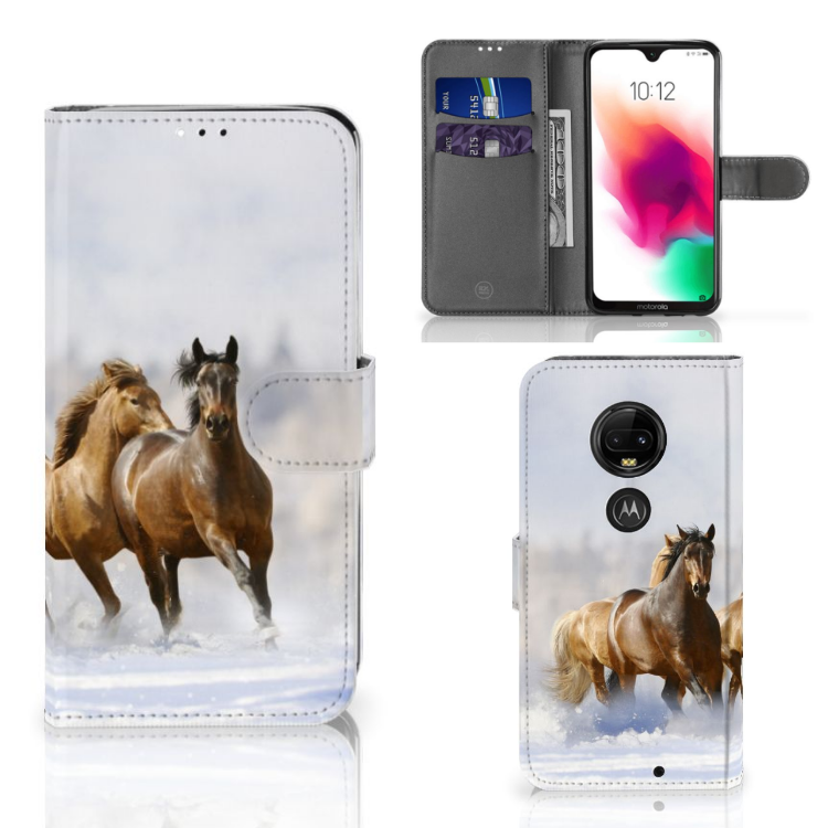 Motorola Moto G7 | G7 Plus Uniek Boekhoesje Paarden