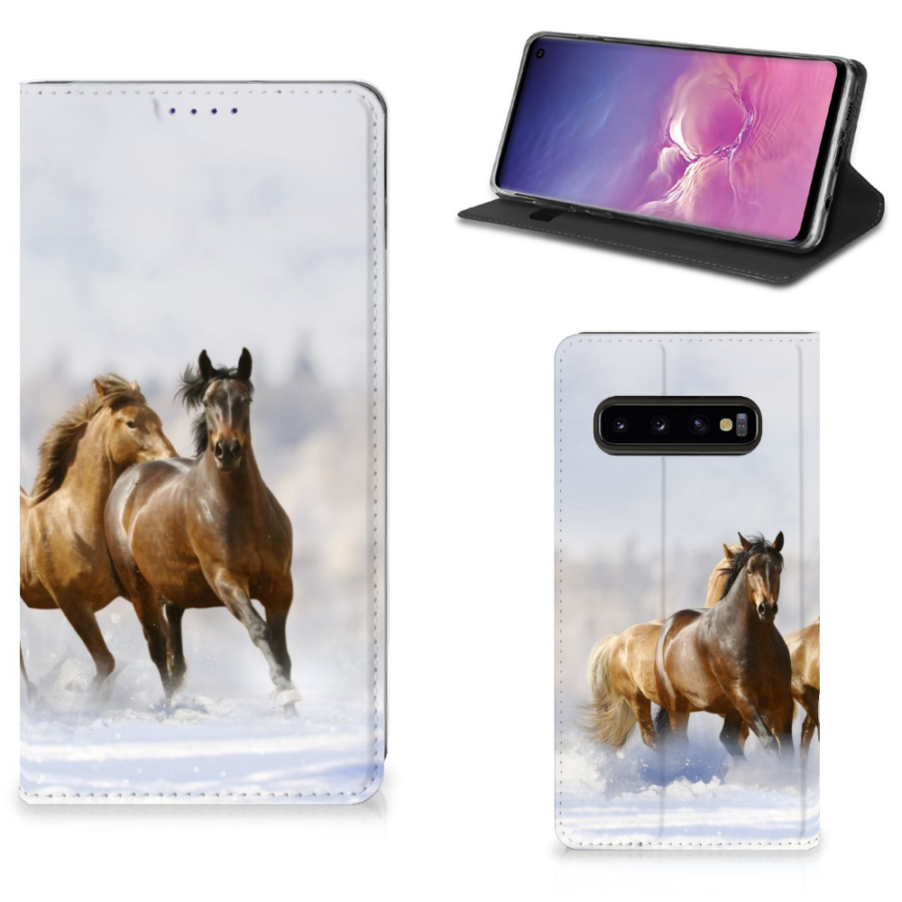 Samsung Galaxy S10 Uniek Standcase Hoesje Paarden