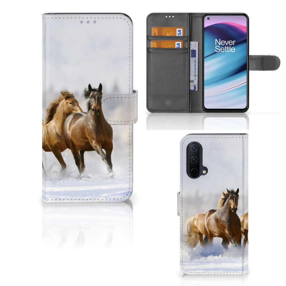 OnePlus Nord CE 5G Telefoonhoesje met Pasjes Paarden