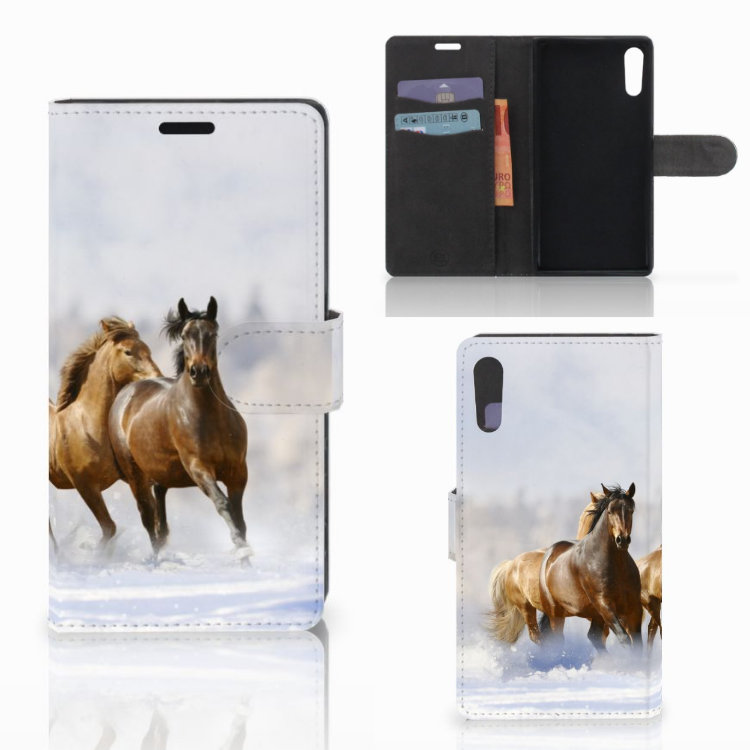 Sony Xperia XZ | Sony Xperia XZs Telefoonhoesje met Pasjes Paarden
