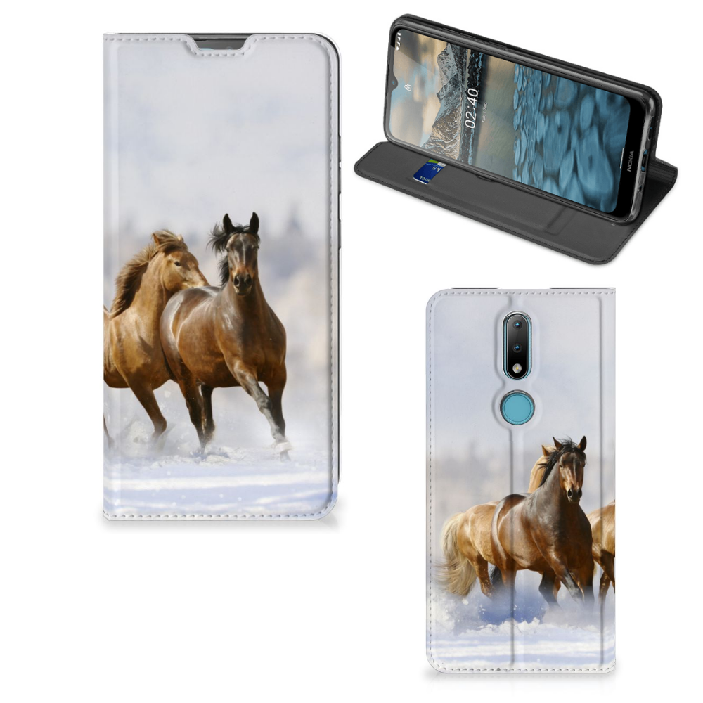 Nokia 2.4 Hoesje maken Paarden