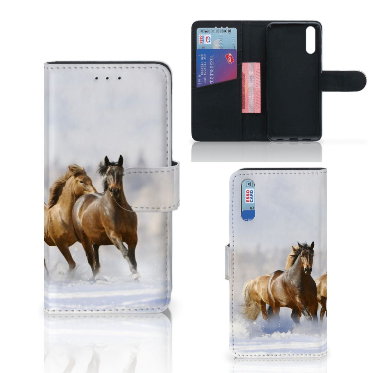 Huawei P20 Telefoonhoesje met Pasjes Paarden