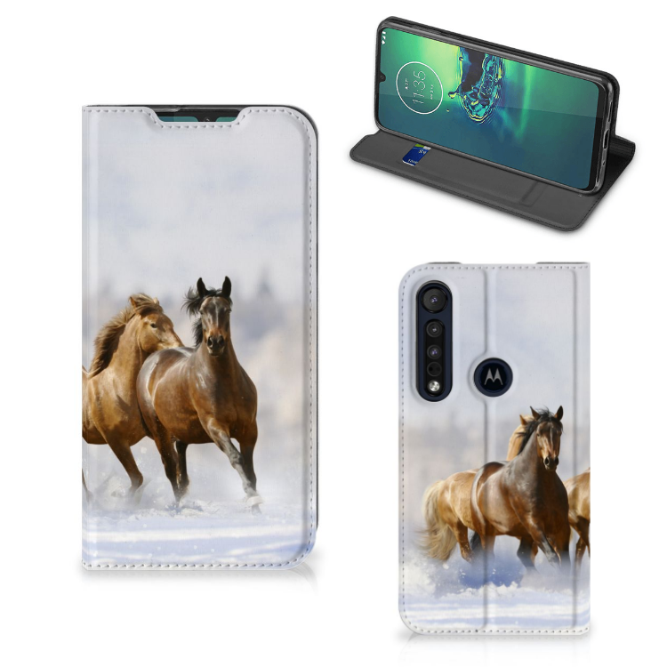 Motorola G8 Plus Hoesje maken Paarden