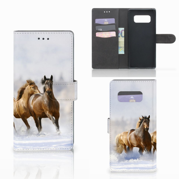 Samsung Galaxy Note 8 Telefoonhoesje met Pasjes Paarden