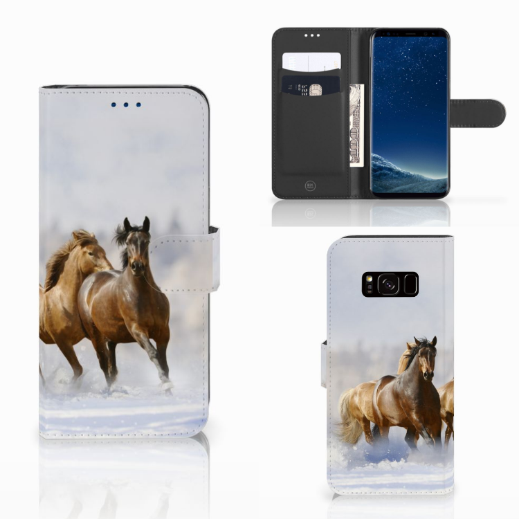 Leuk Design Hoesje Paarden voor de Samsung Galaxy S8
