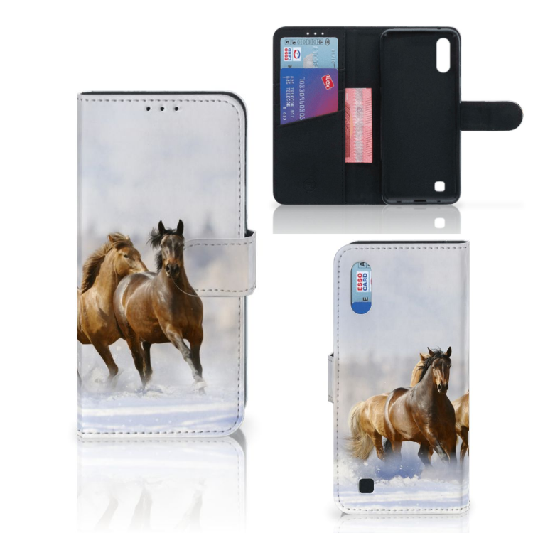 Samsung Galaxy M10 Telefoonhoesje met Pasjes Paarden