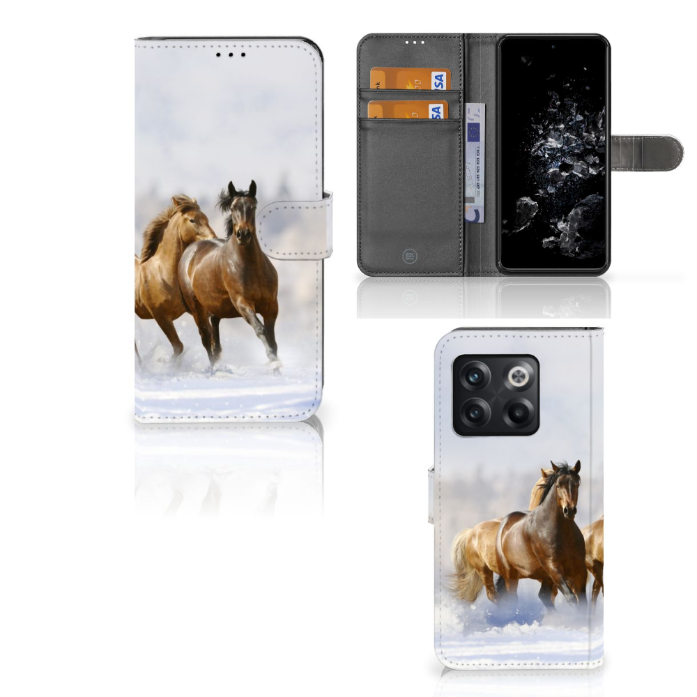 OnePlus 10T Telefoonhoesje met Pasjes Paarden