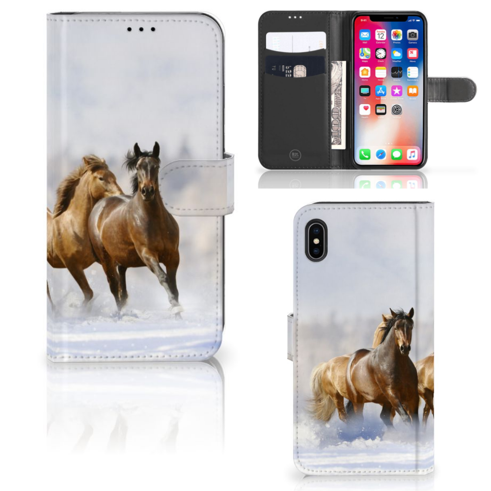 Apple iPhone Xs Max Uniek Boekhoesje Paarden