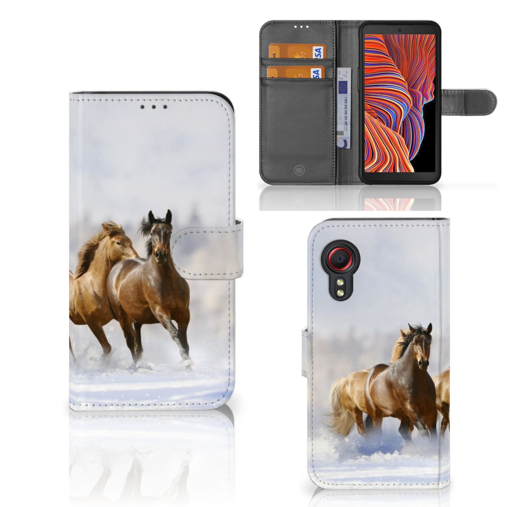 Samsung Galaxy Xcover 5 Telefoonhoesje met Pasjes Paarden