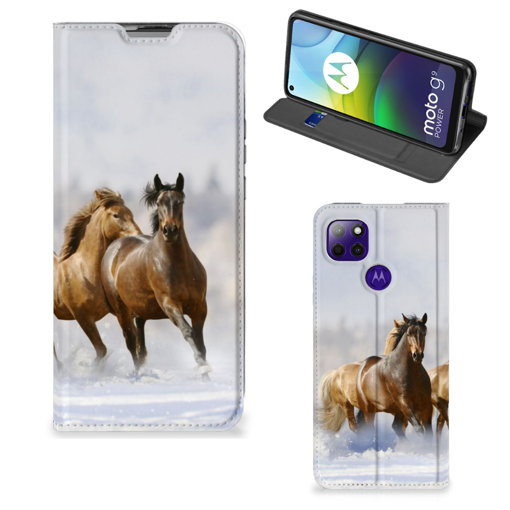 Motorola Moto G9 Power Hoesje maken Paarden