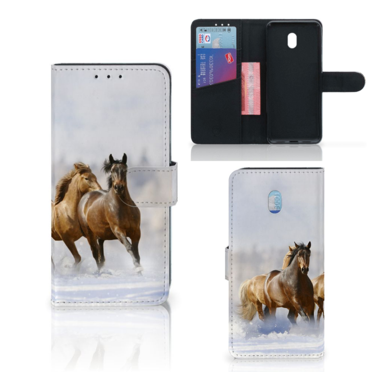 Xiaomi Redmi 8A Telefoonhoesje met Pasjes Paarden