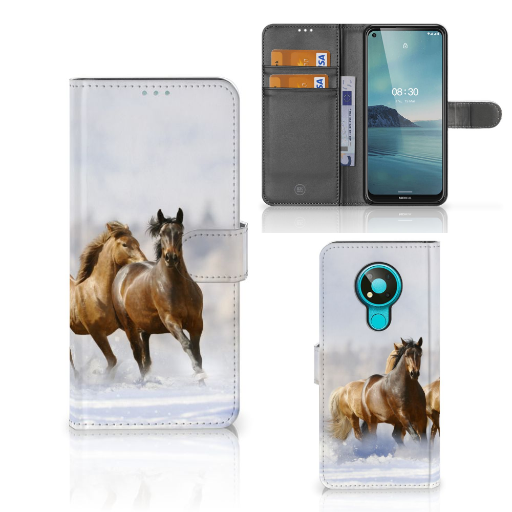 Nokia 3.4 Telefoonhoesje met Pasjes Paarden