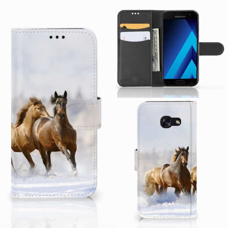 Samsung Galaxy A5 2017 Telefoonhoesje met Pasjes Paarden
