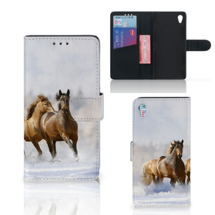 Sony Xperia Z3 Telefoonhoesje met Pasjes Paarden