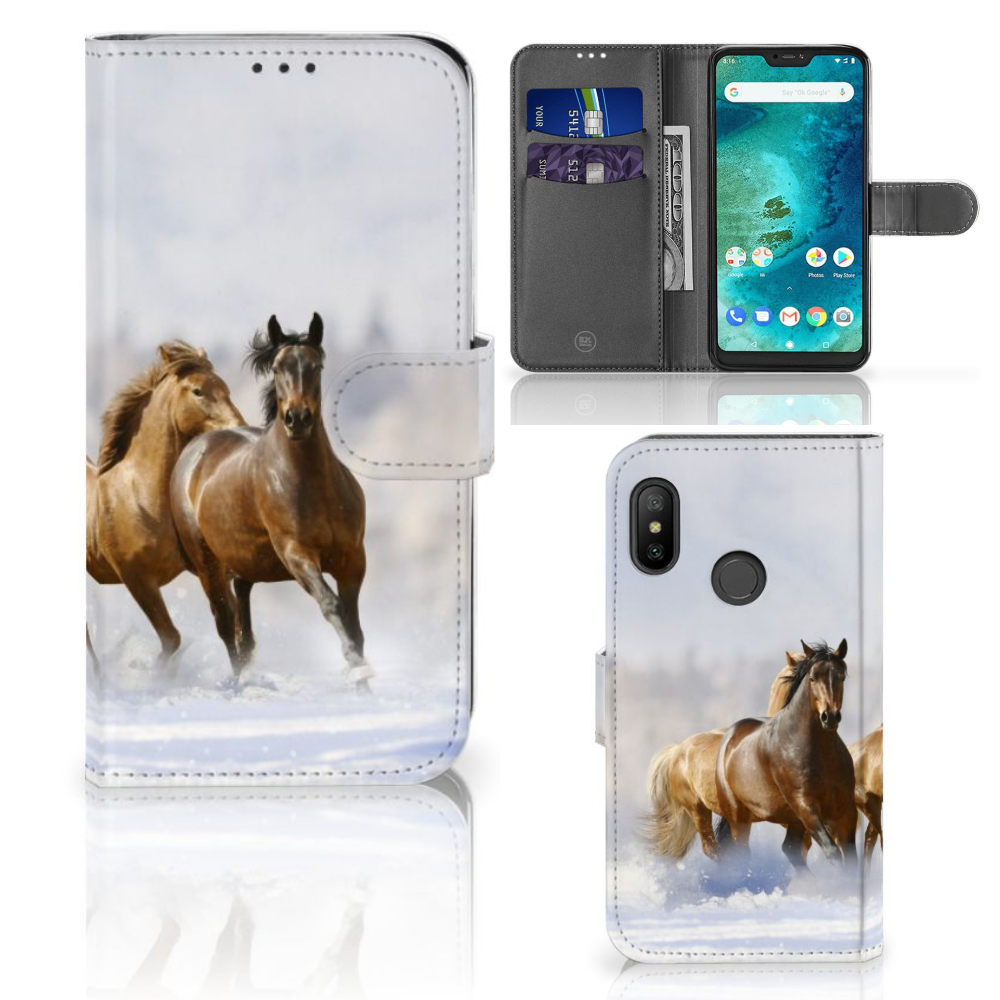 Xiaomi Mi A2 Lite Uniek Boekhoesje Paarden