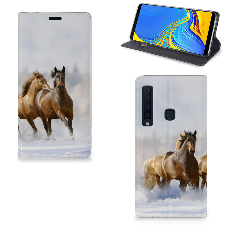 Samsung Galaxy A9 (2018) Uniek Standcase Hoesje Paarden