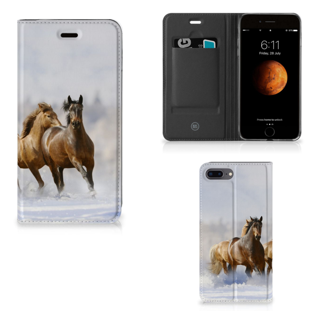 Winst Handig Inspecteren Apple iPhone 7 Plus | 8 Plus Hoesje maken Paarden