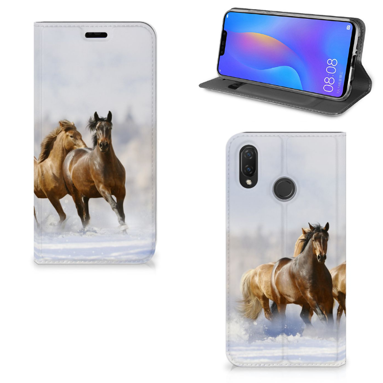 Huawei P Smart Plus Uniek Standcase Hoesje Paarden