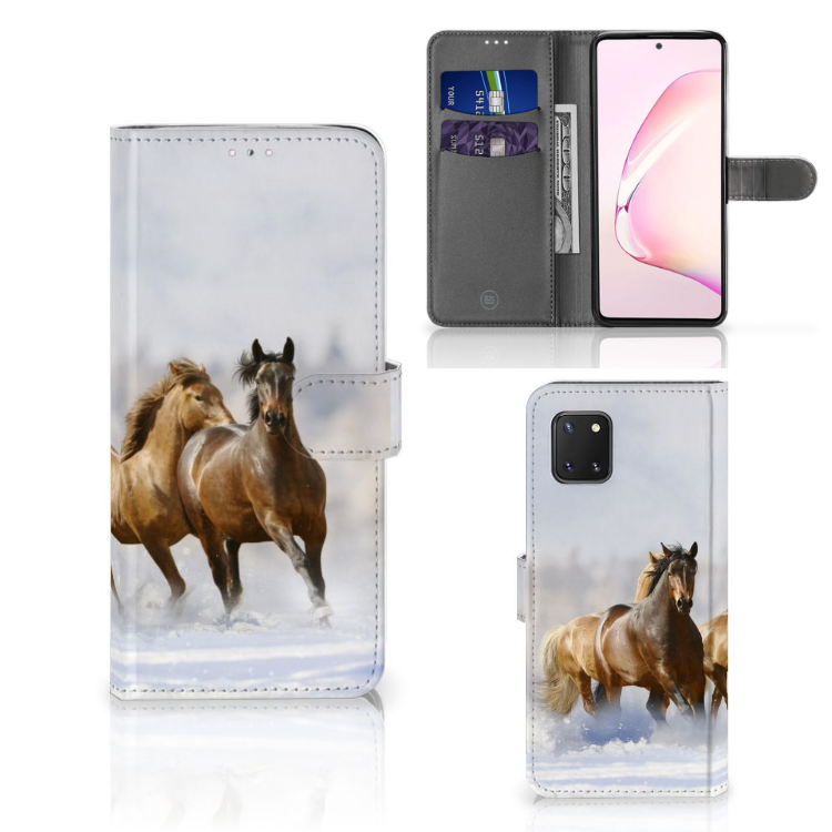Samsung Note 10 Lite Telefoonhoesje met Pasjes Paarden