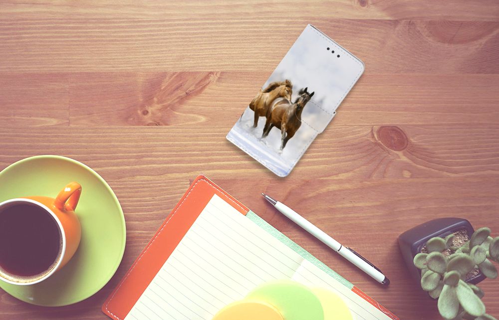 HTC U Play Telefoonhoesje met Pasjes Paarden