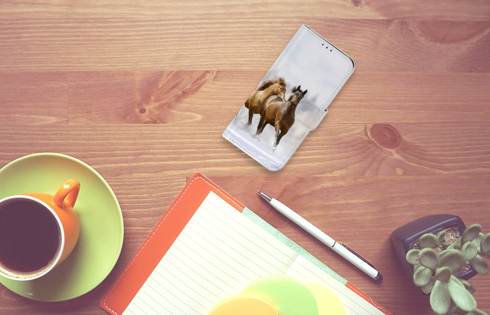 Samsung Galaxy A20e Telefoonhoesje met Pasjes Paarden