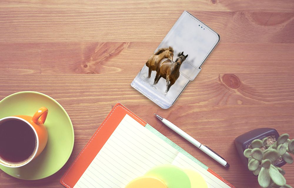 OnePlus Nord N10 Telefoonhoesje met Pasjes Paarden