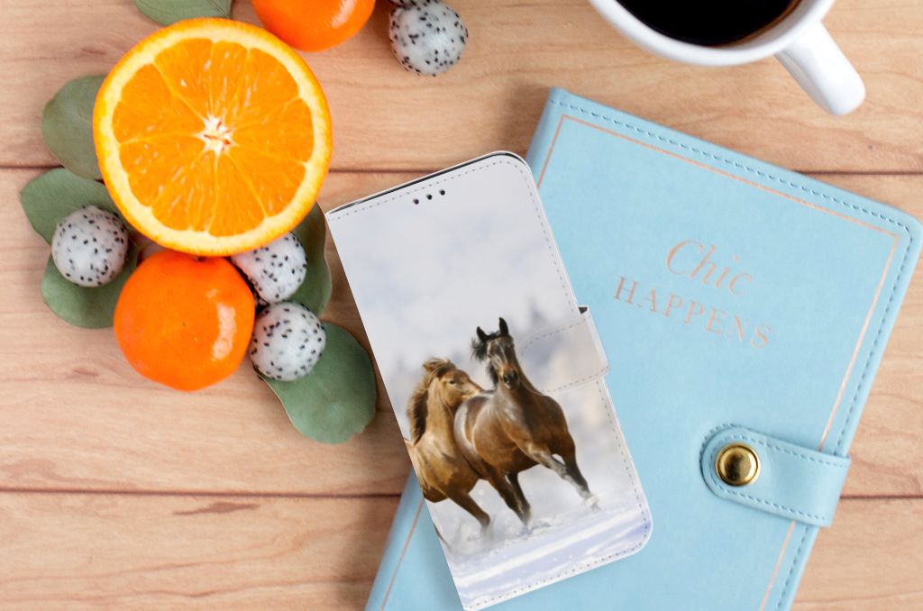 Samsung Galaxy A70 Telefoonhoesje met Pasjes Paarden