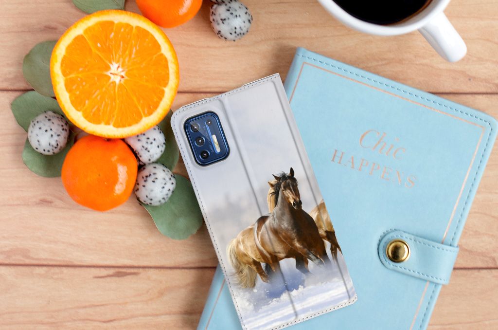 Motorola Moto G9 Plus Hoesje maken Paarden