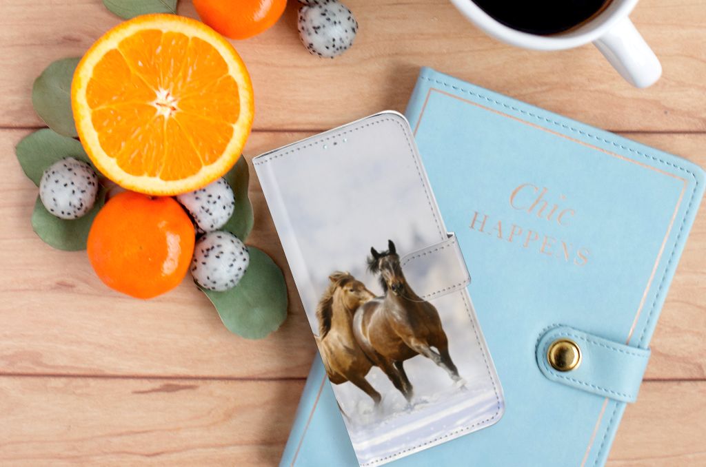Samsung Galaxy A71 Telefoonhoesje met Pasjes Paarden