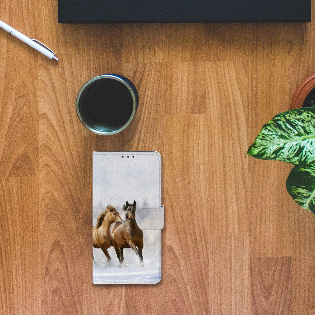 Xiaomi Mi Note 10 Pro Telefoonhoesje met Pasjes Paarden